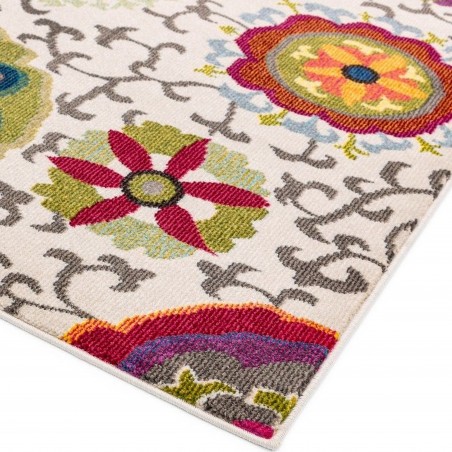 Colores COL01 Modern Floral Rug Edge Detail