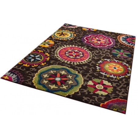 Colores COL02 Modern Floral Rug Angled View