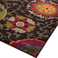 Colores COL02 Modern Floral Rug Edge Detail