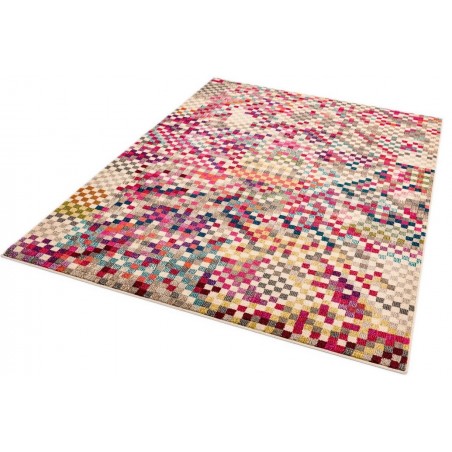 Colores COL12 Modern Chequered Rug Angled view