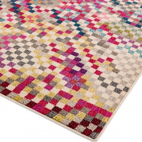 Colores COL12 Modern Chequered Rug Edge Detail