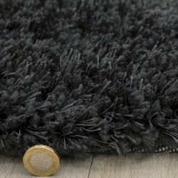 Diva Charcoal Shiny Plain Rug Pile Detail