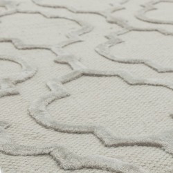 Dixon Grey Ogee Wool Rug Pattern Detail