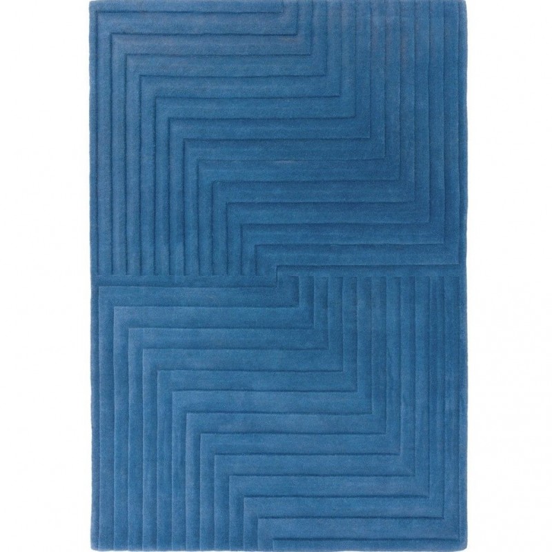 Form Blue Wool Rug