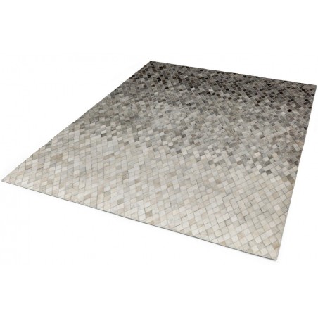 Gaucho Leather Diamond Ombre Rug Angled View