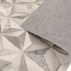 Gaucho Leather Facet Grey Rug Backing detail