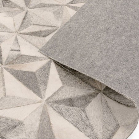 Gaucho Leather Facet Grey Rug Backing detail