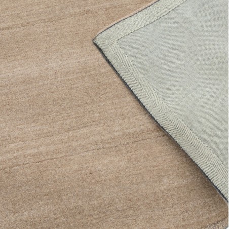 Linley Beige Plain Wool Rug Backing Detail