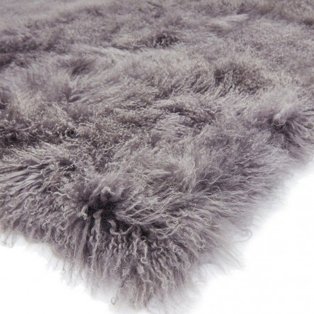 Mantra Grey Plain Wool Rug Edge Detail