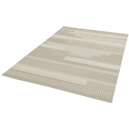 Monty MN06 Natural Geometric Outdoor Rug Angled View