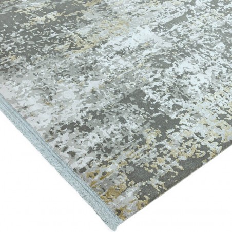 Olympia OL06 Grey Gold Abstract Rug Edge Detail