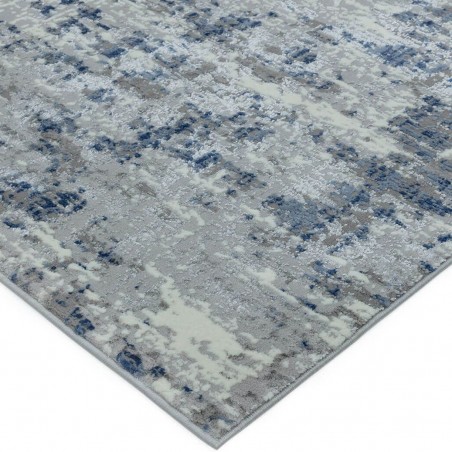 Orion OR04 Abstract Blue Rug Edge Detail