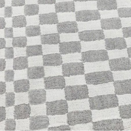 Oska Silver Wool Rug Pattern Detail