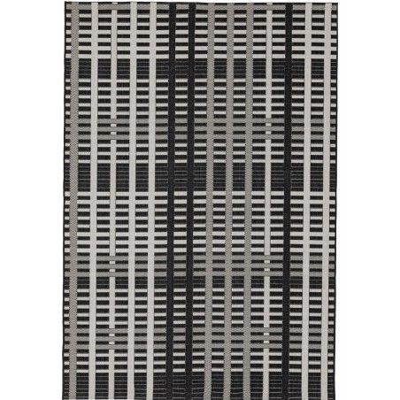 Patio PAT22 Black Grid Outdoor/ Indoor Rug