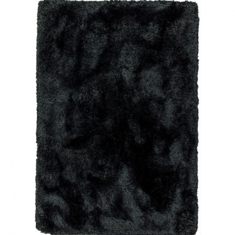 An image of Plush Ultra Thick Shaggy Rug - Black - 70cm x 140cm