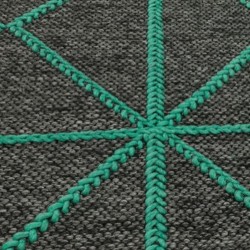 Prism Green Geometric Flatweave Rug Pattern Detail