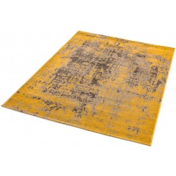 Revive REV 11 Yellow Abstract Distressed Rug Angled View