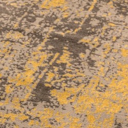 Revive REV 11 Yellow Abstract Distressed Rug Pattern Detail