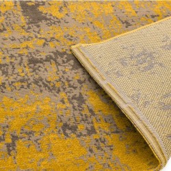 Revive REV 11 Yellow Abstract Distressed Rug Backing Detail
