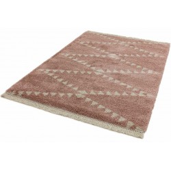 Rocco RC01 Pink  Berber Style Rug Angled View