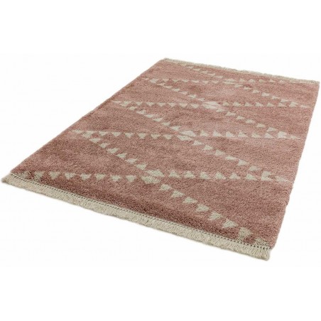 Rocco RC01 Pink  Berber Style Rug Angled View