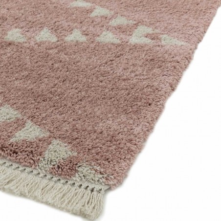 Rocco RC01 Pink  Berber Style Rug Edge Detail