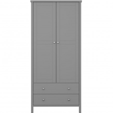 Tromso Two Door Two Drawer Wardrobe - Grey Front View