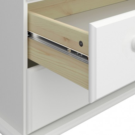 Richmond Three Drawer Bedside Cabinet - Off White Drawer Detail
