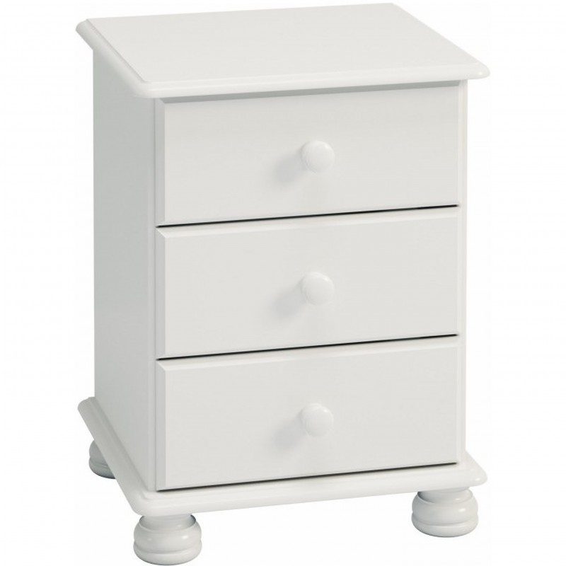 Richmond Three Drawer Bedside Cabinet - Off White
