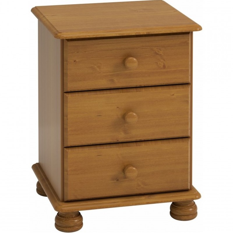 Richmond Three Drawer Bedside Cabinet - Pine