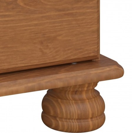 Richmond Three Drawer Bedside Cabinet - Pine Leg Detail