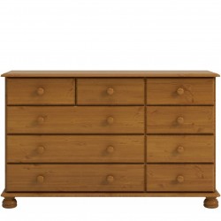 Richmond Extra Wide Chest of Drawers - Pine Front View