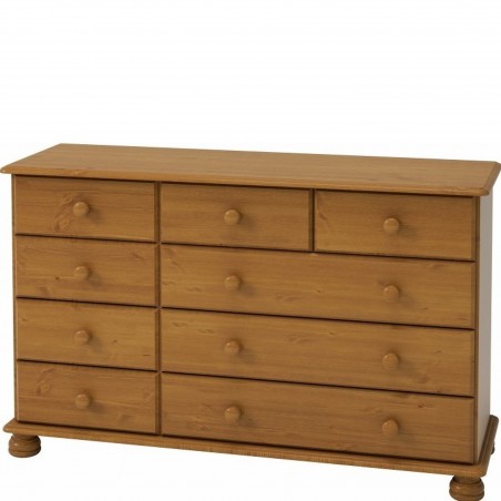 Richmond Extra Wide Chest of Drawers - Pine Angled View
