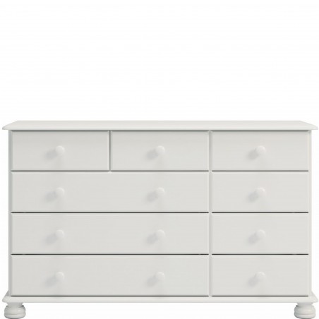 Richmond Extra Wide Chest of Drawers - Off White Front View