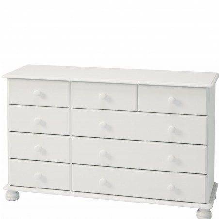 Richmond Extra Wide Chest of Drawers - Off White Angled View