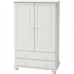 Richmond Two Dr Combi Wardrobe - Off White Angled View