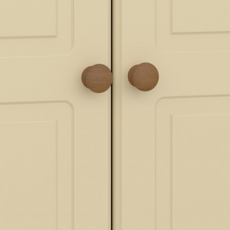 Richmond Three Door Four Drawer Wardrobe - Cream/Pine Handle Detail
