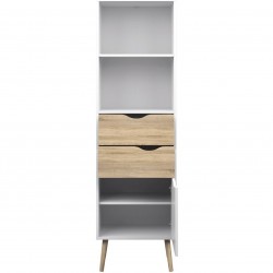 Front view with open drawer