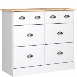Nola Four & Two Drawer Wide Chest - White/Pine