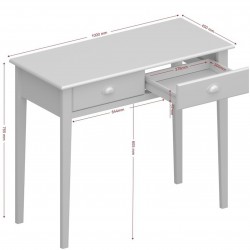 Nola Two Drawer Console Table - Dimensions