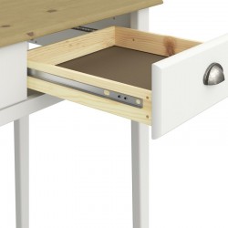 Nola Two Drawer Console Table - White/Pine Drawer Detail