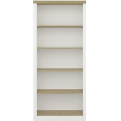 Nola Four Shelf Bookcase - White/Pine Front View