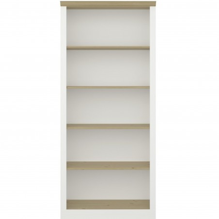 Nola Four Shelf Bookcase - White/Pine Front View