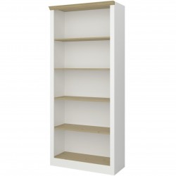 Nola Four Shelf Bookcase - White/Pine Angled View