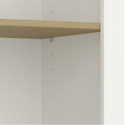 Nola Four Shelf Bookcase - White/Pine Shelf detail
