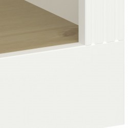 Nola Four Shelf Bookcase - White/Pine Base detail
