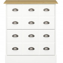 Nola Shoe Cabinet - White/Pine Front View