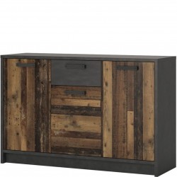 Brooklyn Cabinet with Three Doors and One Drawer Angled View