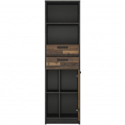 Brooklyn One Door and Two Drawers Bookcase Front View