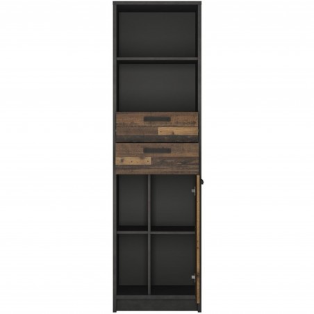 Brooklyn One Door and Two Drawers Bookcase Front View